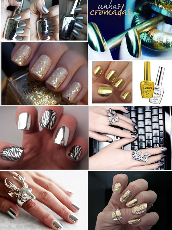 unhas cromadas